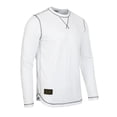 thumbnail image 2 of ZIMEGO Men's Long Sleeve Crew Neck Color Dye Washed Vintage Curved Hem T-Shirts, 2 of 5