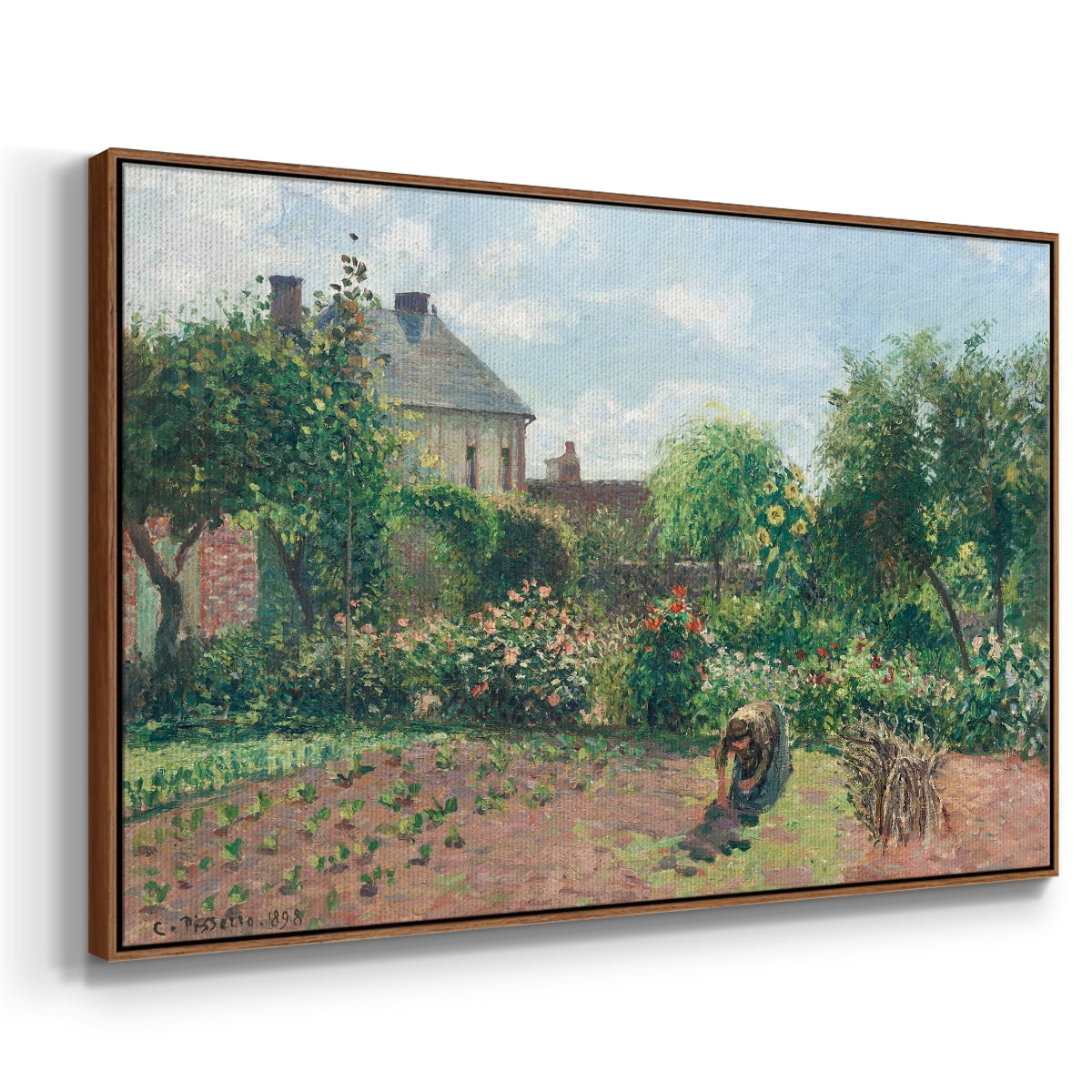 Vintage Landscape-CCLII By Wexford Home Framed in Walnut Wood Gallery Wrapped Canvas 25 in. x 37 in.