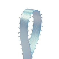 3/16" Double Face Satin Picot Ribbon Feather Edge 50 Yds-Light Blue