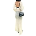 thumbnail image 6 of Liacowi Women Crochet Knit Maxi Dresses Hollow Out Long Dresses Bodycon Dress Retro Summer Beachwear Cover Up for Bikini, 6 of 8