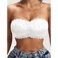 thumbnail image 5 of WCJM Bra Lace Strapless Bra for Women Push Up Lightly Padded Balconette with Clear Straps Multiway(White,XL), 5 of 6