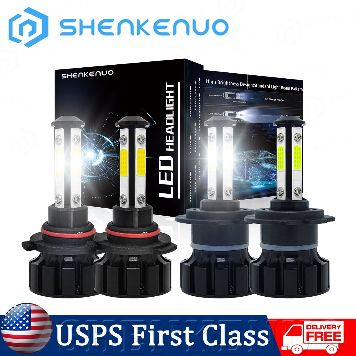 9005 H7 LED Headlight For Suzuki Grand Vitara 20062013 High Low Beam