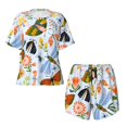 thumbnail image 5 of Wukai Insects and Flowers Women's Pajama Set,Short-Sleeve Top and Shorts with Elastic Waistband and Pockets for Loungewear, Yoga, and Casual Wear-Medium, 5 of 8