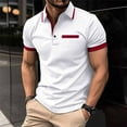 thumbnail image 2 of AHTJRT Men's Summer Stylish Short Sleeve Vintage Shirt Regular Big and Tall Lapel T-Shirt White S, 2 of 3