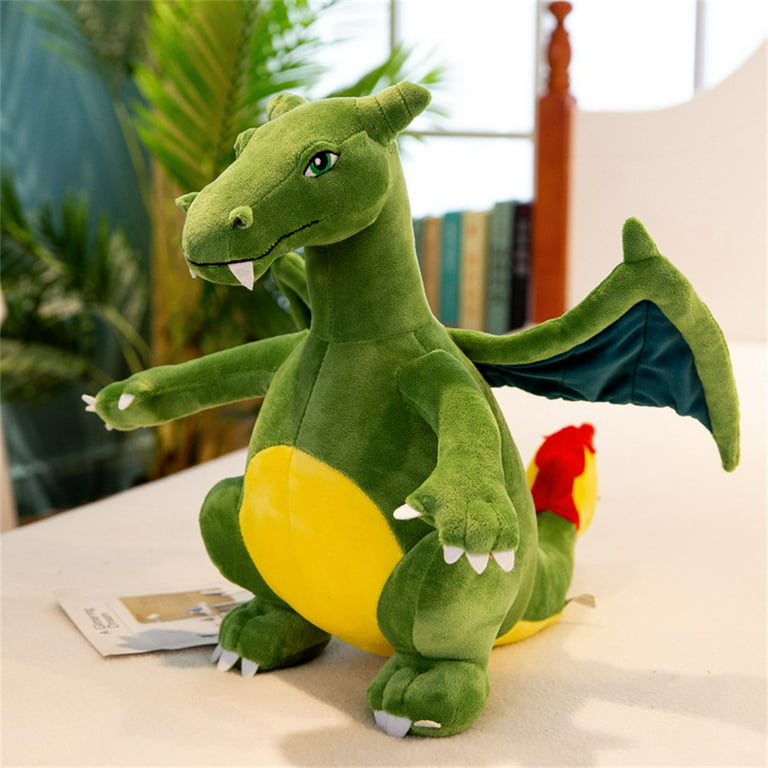 Evil Winged Fire-Breathing Dragon Stuffed Animal Dinosaur Plush Firedragon  Toys 10 inch (Green) 