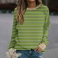 thumbnail image 2 of hxobax Women's Striped Sweatshirts Colorblock Crewneck Long Sleeve Pullover Tops Tunic Raglan Shirts, 2 of 5