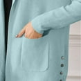 thumbnail image 5 of Plus Size Cardigan Sweater New Hooded Cardigan for Women with Pockets Fall Fashion Open Front Knit Hoodie Sweater Side Button Outerwear Light Blue One Size, 5 of 6