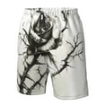 thumbnail image 4 of Logiee Black And White Rose Print Mens Swim Trunks Quick Dry Board Shorts,Breathable Hawaii Beach Shorts Swimwear Bathing Suits-X-Large, 4 of 6