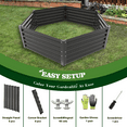 thumbnail image 3 of TRAMULL Hexagon Galvanized Raised Garden Beds Outdoor,70x60x18in Metal Planter Box for Planting Vegetables Flowers Herb( Quartz Grey), 3 of 6