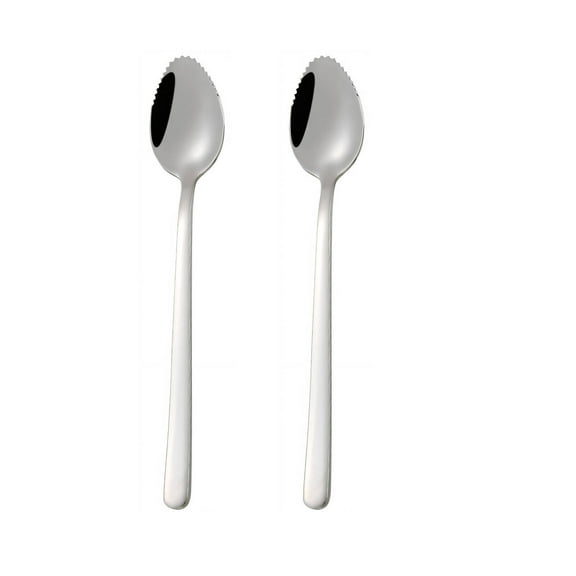 ACDANC 2Pcs Food Spoon 304 Stainless Steel Baby Food Spoon Serrated Feature Apple Puree Spoon