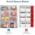 thumbnail image 4 of Freezer Organizer Bins - 4 Pack Upright Freezer Baskets for 16/17 / 21 Cu.Ft Stand up Freezer, Easily Get Food, Stop Food Fall out from Freezer Better Ventilation, 2 Large 2 Medium, White, 4 of 8