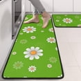 thumbnail image 2 of Kitchen Rugs Sets Of 2,Green Daisy Flower Orange Centers Pattern Anti Fatigue Kitchen Mat Rugs Non Slip Washable,Decorative Kitchen Floor Mats for Kitchen,Sink,Laundry,17"x47"+17"x47", 2 of 5