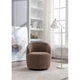 thumbnail image 4 of Swivel Armchair, Teddy Fabric 360° Swivel Accent Chair With Black Powder Coating Metal Ring, 4 of 7