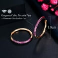 thumbnail image 6 of 585 Gold Rose Red CZ Stone Small Circle Round Ear Hoop Earring for Women Jewelry, 6 of 9