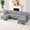 Light Gray, variant on BALUS 110" U Shaped Sectional Sofa with Storage, 6-Seats Convertible Modular Sectional Sofa with Ottomans, Linen , Dark Gray