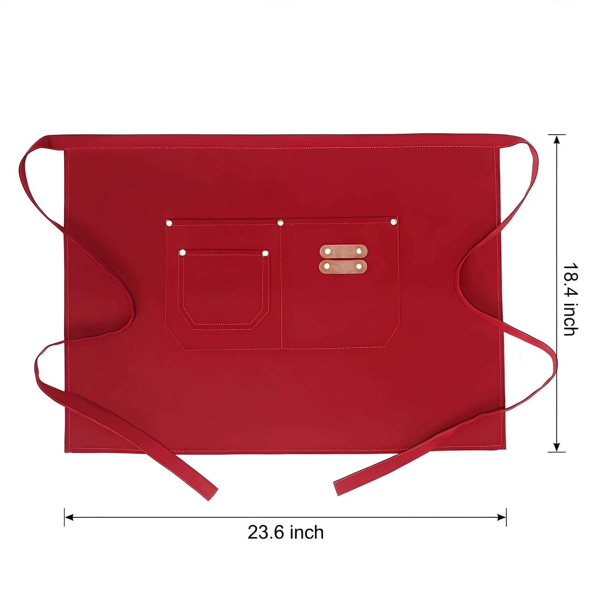 Unique Bargains Water-resistant Kitchen Apron with Pockets for Home and Kitchen Burgundy