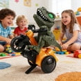 thumbnail image 5 of Dinosaur Tricycle Toy, T-Rex Themed Push Pedal Trike with Sound and Flashing Eyes, Indoor Outdoor Pretend Play Vehicle, Imaginative Play Toy, 5 of 7