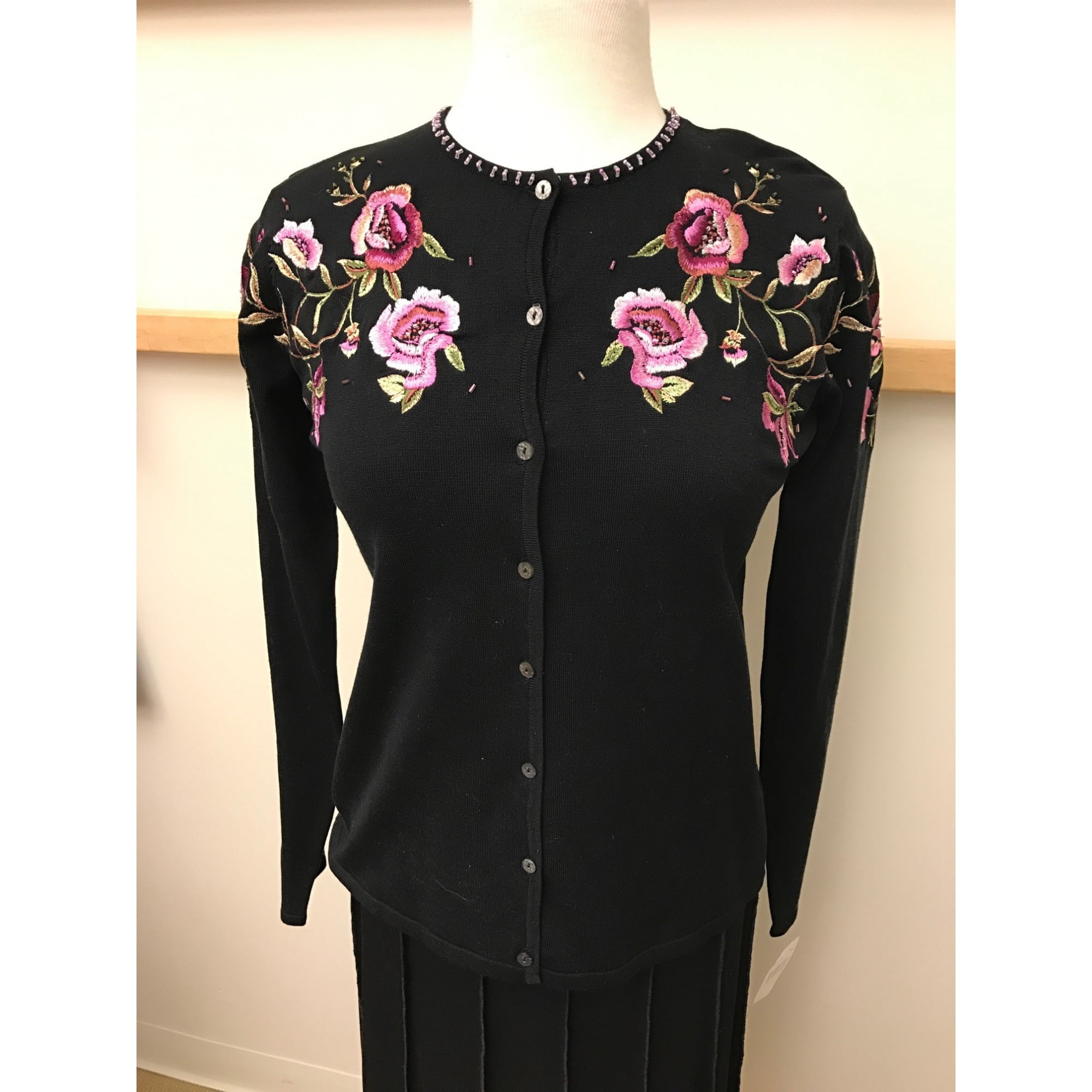 embroidered floral cardigan