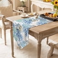 thumbnail image 2 of Summer Coastal Table Runner 90 Inches Long Starfish Shell Coral Watercolor Blue Ocean Table Runners for Dining Room Tabletop Dresser Scarf Home Party Banquet Wedding Holiday Decoration, 2 of 9