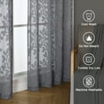thumbnail image 6 of OVZME Darla Sheer Curtains 84 Inches Long 2 Panels for Living Room, Light Filtering Curtains Soft Airy Lightweight, Textured Jacquard Window Treatments with Dual Rod Pocket, 42Wx84L Charcoal Grey, 6 of 8