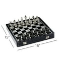 thumbnail image 4 of DecMode 15" x 2" Black Aluminum Metal Chess Game Set with Storage Compartment, 1-Piece, 4 of 14