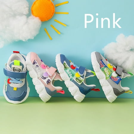 

Toyella Baby s Lightweight Breathable Soft-soled Toddler Shoes Pink 28