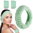 thumbnail image 1 of Luluo Diadema de Spa Diadema de Maquillaje Facial de Microfibra para Mujer con muñequeras Diadema elástica y esponjosa para Lavado de Cara Cuidado de la Piel Diademas de Spa Verdes, 1 of 5