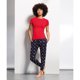 thumbnail image 4 of Skinni Fit - Pantalones de Estar por Casa para Mujer (Marino, Blanco), 4 of 5