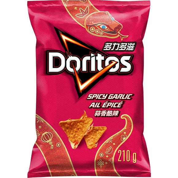 Doritos Spicy Garlic Flavoured Tortilla Chips., 210 g.