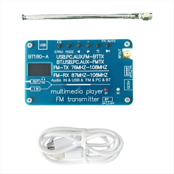 Radio FM Multifuncional, Reproductor Bluetooth, Transmisor de Modulación de Frecuencia FM, Convertidor de Radio de Coche A Bluetooth.