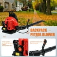 thumbnail image 5 of Backpack Gas Powered Leaf Blower, 63CC 665CFM 2-Stroke Grass Lawn Blower Air Cooling Gasoline Backpack Grass Blower with Air-Cooled, Snow Blower for Garden Care, 5 of 9