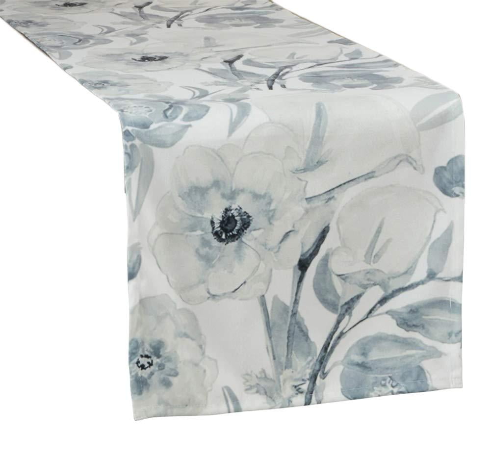 Watercolor Floral Polyester Table Runner, 16" x 72"