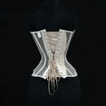 thumbnail image 5 of Kilaqueen See Through Corset Tops for Women Sexy Mesh Sheer Renaissance Boned Bodice Masquerade Party Costume Lace Up Overbust Bustier, 5 of 7