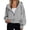 A-Grey531, variant on XIAOCHA Womens Cropped Hoodie Oversized Long Sleeve Hooded Full Zip Sweatshirt Smooth Minimalist Casual Hoodies