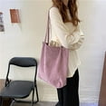 thumbnail image 5 of Bolso de lona de pana, bolso bandolera versátil rosa, 5 of 5