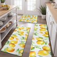 thumbnail image 2 of Yellow Lemon Fruit Slices White Pattern Kitchen Rugs Sets Of 3,Kitchen Runner Rugs Non Skid Washable,Decorative Kitchen Floor Mats for Kitchen,Sink,Laundry,17"x30"+ 17"x47" + 17"x59", 2 of 6