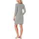 thumbnail image 3 of INSPIRAR CHIC Ropa de dormir para mujeres Algodón Rayas Manga 3/4 Cuello Redondo Midi Color Contrastante Suave Vestido de Noche XL Negro, 3 of 6