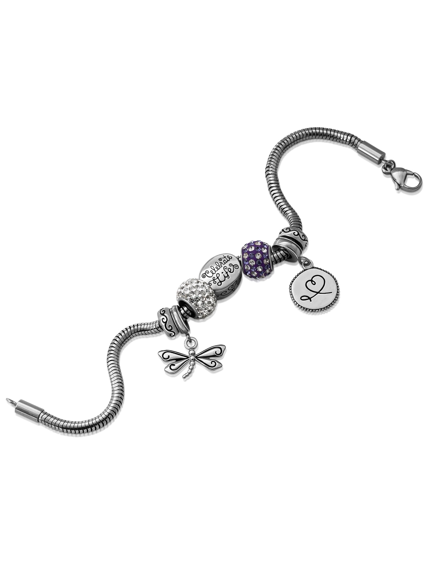 Hallmark Women's Stainless-Steel Limited Edition Dragonfly Charm Bracelet