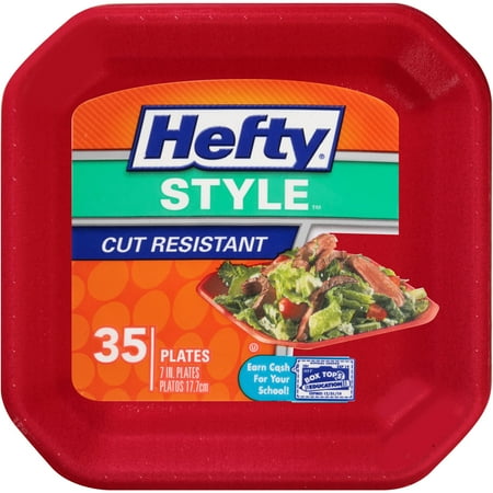 Hefty Style Small Square Foam Party Plates, 35 Count
