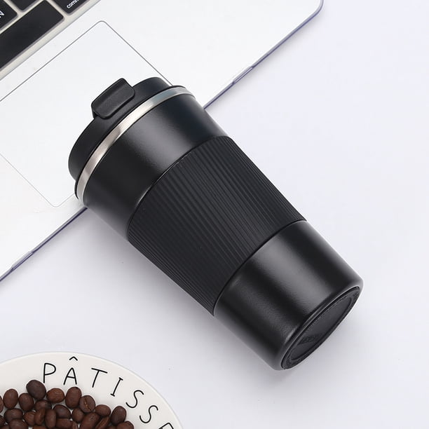 Taza de café de acero inoxidable, taza térmica de silicona para oficina, para negocios, antiescaldaduras, para coche, taza de agua para coche