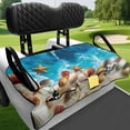 thumbnail image 3 of Bulopur Beach Club Car Golf Cart Seat Covers Starfish Golf Cart Towel Seat Covers with 4 Front Pockets& Nonskid Bottom Compatible with EZGO, Yamaha, Club Car, 3 of 8