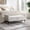 Cream, variant on CQSXDA 60 Inch Storage Bench Featuring Comfort Padded Teddy Cream Upholstery and Mid-Century Wooden Legs for Any Room