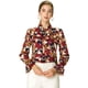 thumbnail image 1 of Blusa Allegra K con cuello En V y lazo floral para mujer camisa de manga larga con volantes y trompeta vintage rojo XL, 1 of 6