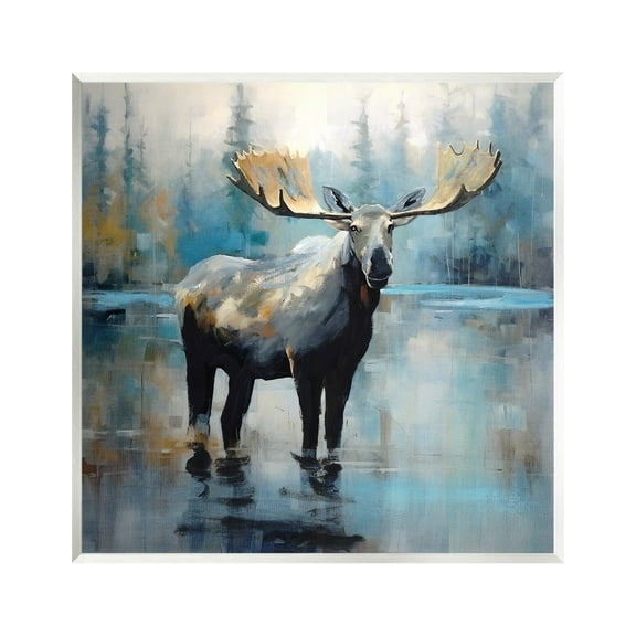 Stupell Industries Abstract Moose Painting Animals & Insects Painting Unframed Art Print Wall Art, 12 x 12