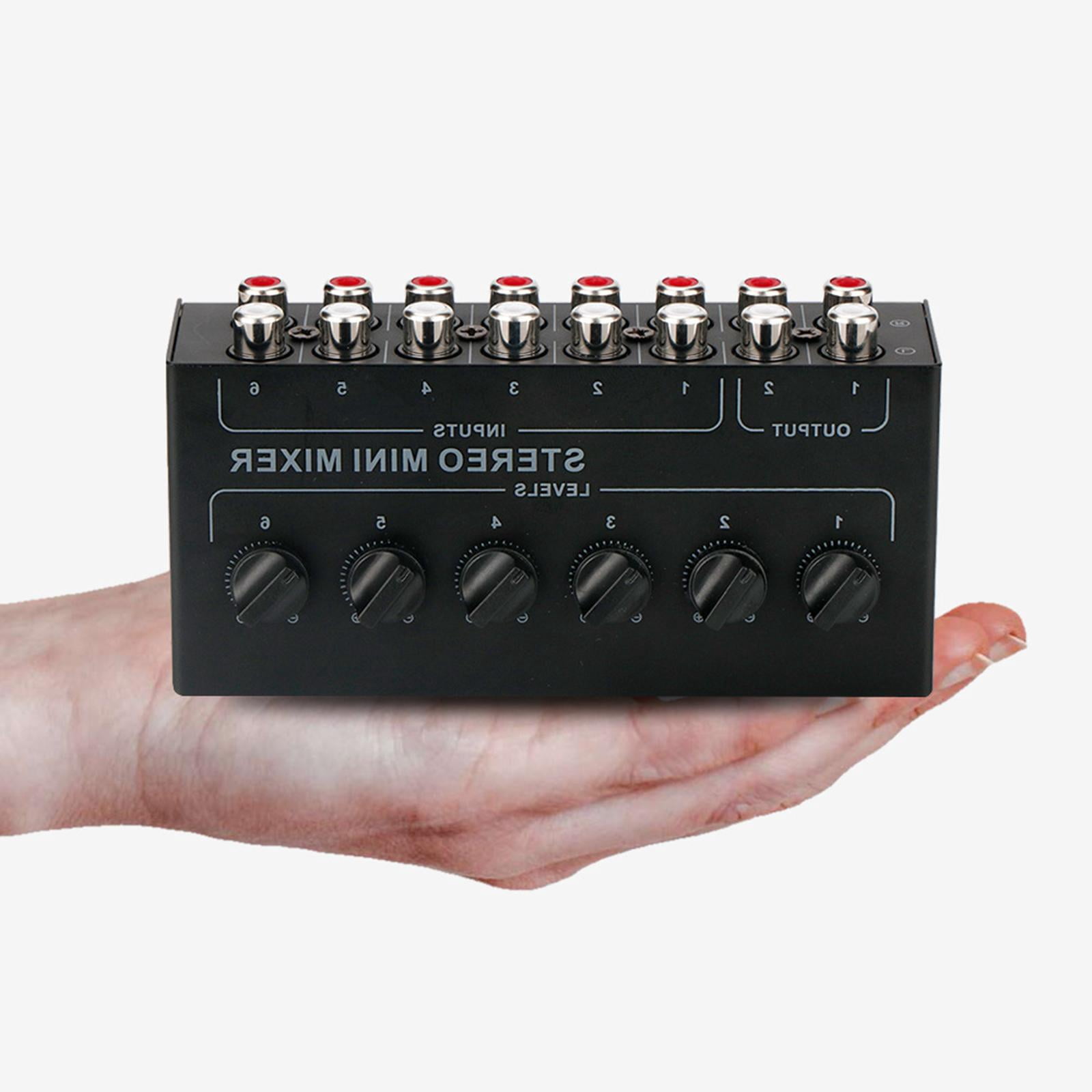 LeeQinersw 6 Channel Stereo Mixer Portable Compact Small Mixer for DJ Computer Karaoke Show