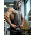 thumbnail image 3 of COOFANDY Men's Workout Hooded Tank Tops Bodybuilding Muscle Cut Off T Shirt Sleeveless Gym Hoodies, 3 of 6