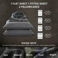 thumbnail image 5 of Sleep Zone Bed Sheets - California King Sheet Sets - Washed Microfiber - 4 Piece Hotel Luxury Bedding Sheets with Fitted Sheet, Flat Sheet & 1 Pillowcases - Deep Pocket (Grey), 5 of 6