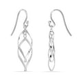 thumbnail image 3 of Charmsy Women's Twisted Drop Earring 925 Sterling Silver Post Twisted Dangle Fish-Hook Linear Marquise French-Wire Earrings 38mm, 3 of 5