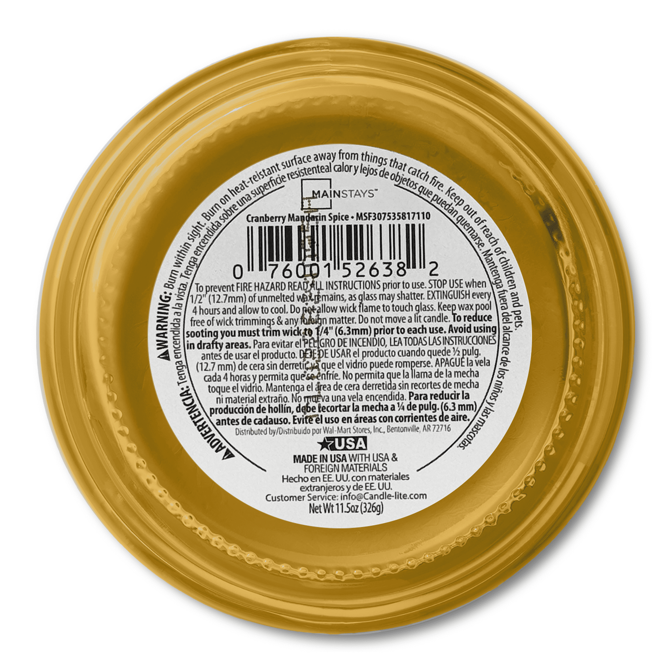 Mainstays 3-Wick Scented Glass Jar Candle, Cranberry Mandarin Spice, 11.5 oz