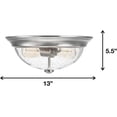 thumbnail image 3 of Prominence Home 13” Flush Mount Seeded Bowl Ceiling Light, Madalyn, 51382-31, Nickel, 3 of 10